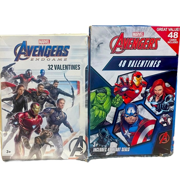Marvel Avengers 2 Pack Valentines Day Cards NWT - Picture 1 of 10